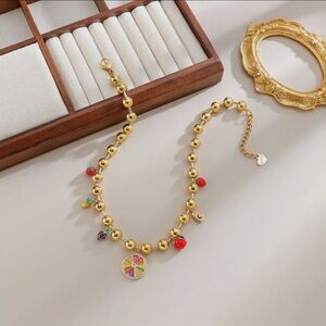 Colorful Charm Gold Necklace